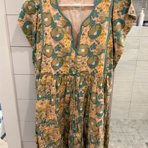 NWOT Mirth Sonoma short Dress in Olive Bloom